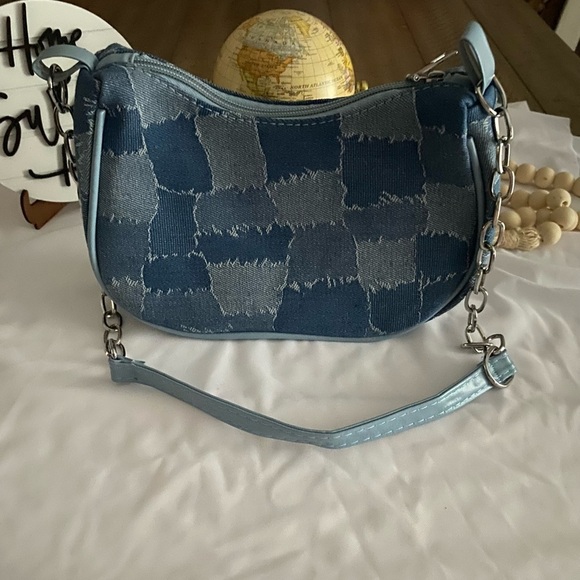 The Unbranded Brand Handbags - Blue Denim Patchwork Shoulder Bag